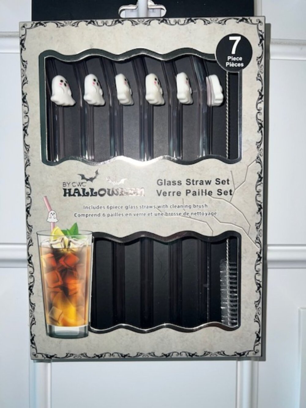 GLASS GHOST STRAW SET